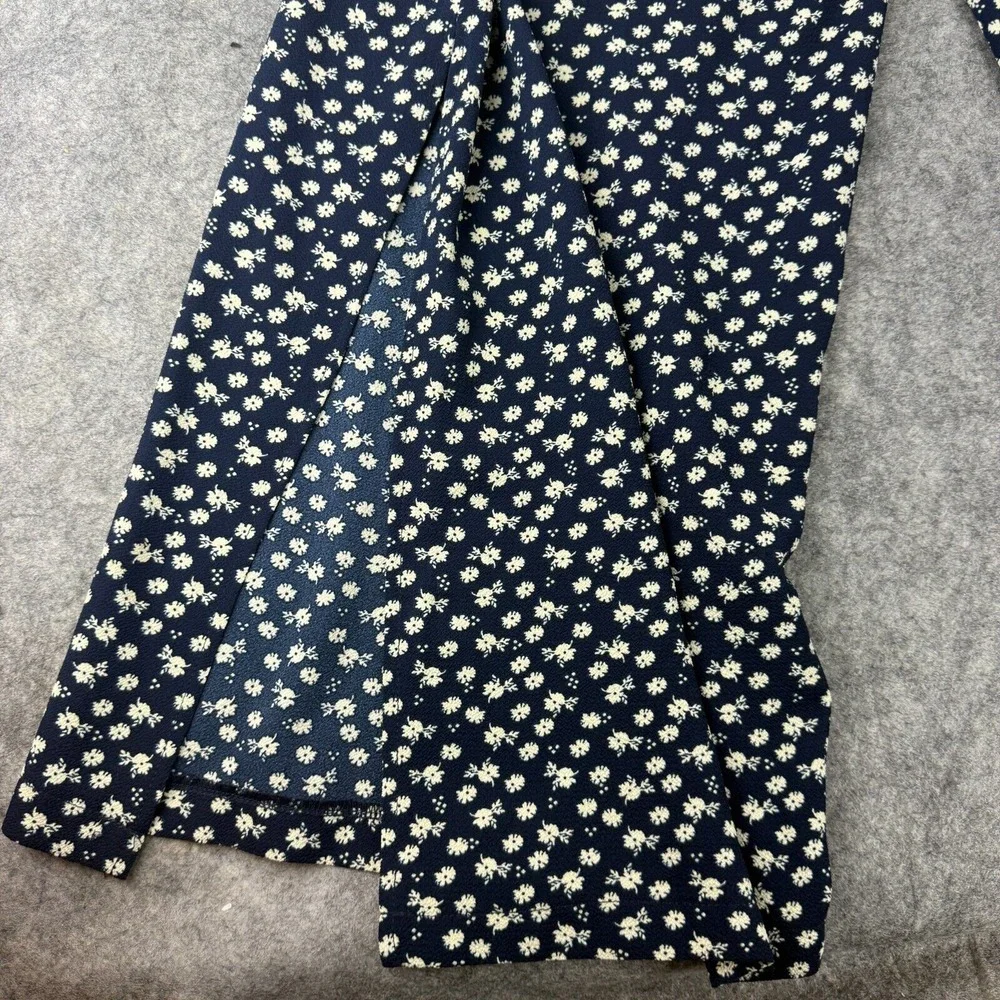 Candies Woman's White Lace & Blue Floral Wide Leg Jumpsuit Slits Y2K 90s Cottage - Picture 6 of 9